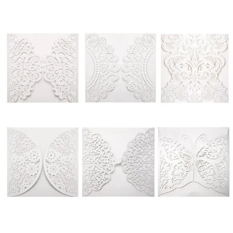  10pcs Vertical Laser Cut Butterfly Invitations Cards Kits for Wedding Decoration Bridal Shower Birt - 4.00046E+12