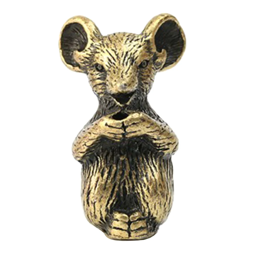 MagiDeal China Zodiac Animal Rat Statue Incense Holder Ornaments Fengshui Copper Mascot Lucky Animal Statue Stick Incense Burner
