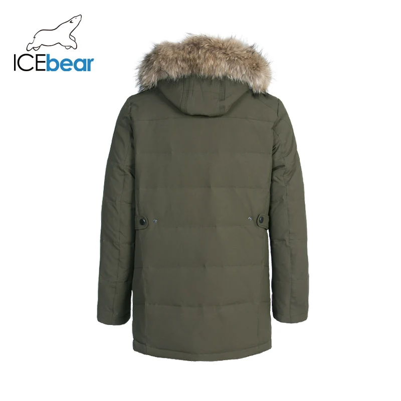 ICEbear 2019 Мужская зимняя портативная теплая куртка с капюшоном на 70% белом утином