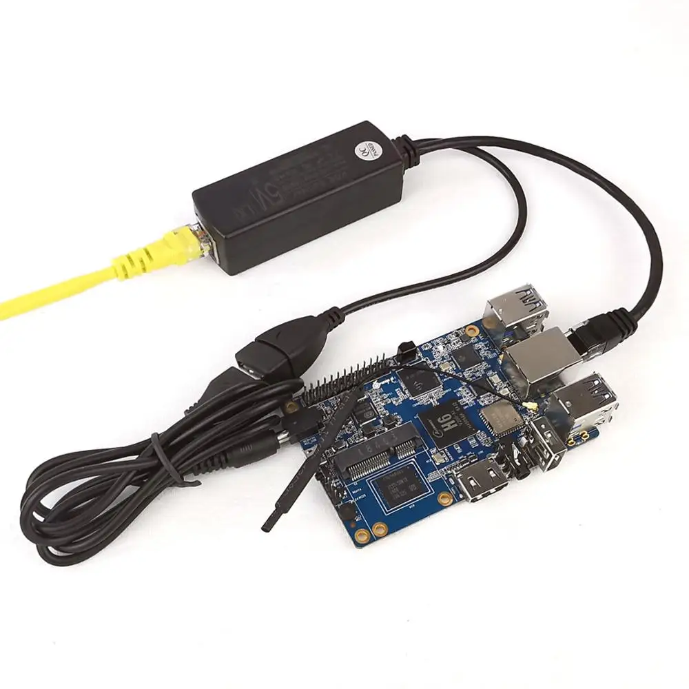 DSLRKIT Gigabit Ethernet Active PoE Splitter 48V to 5.2V 2.4A with USB Female Type A Port