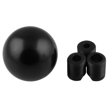 

Universal Car Gear Shift Knob Shifter Lever Round Shape Carbon Fiber Black