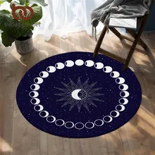 Постельные принадлежности Outlet Eclipse круглый ковер лунный ковер со звездами для гостиной Galaxy нескользящий коврик синий декоративный коврик 150 см