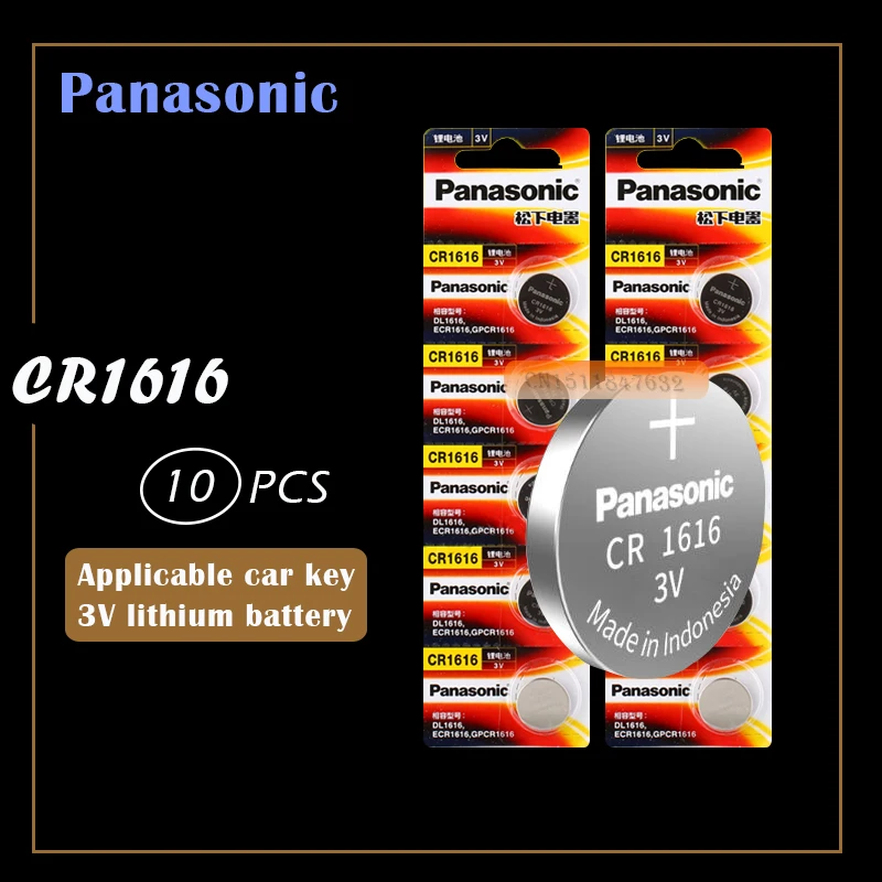 10 шт. Panasonic CR1616 кнопочные батарейки для монет CR1616 автомобильный пульт дистанционного управления электрическая сигнализация 3 В литиевая батарея