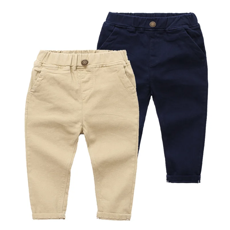 

Children Solid Color Casual Long Pants 2019 Spring New Style Korean-style Male Baby Spring Clothing Small CHILDREN'S Elasticity