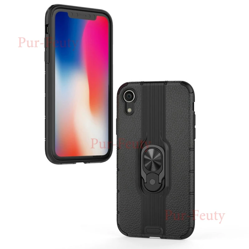 Чехол на Apple iphone XR роскошный Броня мягкий ударопрочный силиконовый бампер магнитное кольцо Броня чехол для iphone XR iphone xr