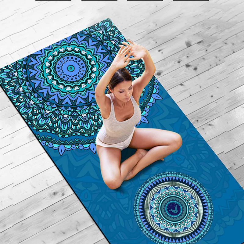Замша TPE коврик для йоги для начинающих Нескользящие гимнастические коврики утолщение расширение 80 см Бодибилдинг Спортивная подушка для занятий йогой