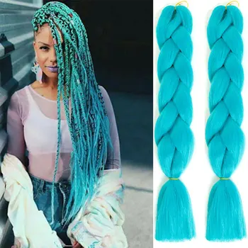 

Jumbo Long Kanekalon Braiding Hair Natural Color Ombre Green Pink Blonde Synthetic Hair Extension Twist Dreadlock MUMUPI
