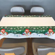 108*180 см Рождественская скатерть, одноразовая пластиковая скатерть для кухни, Рождественская скатерть с изображением снеговика, Рождественский Декор