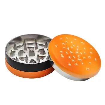 

Hamburger Metal Herbal Grinder 57MM Three Layers with Shark Teeth Metal Spice Herbal Grinder Spice Grinder Hand Grinder