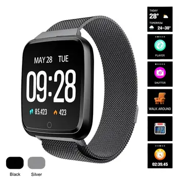 

Y7 Multifunction Pedometer Step Counter Heart Rate Monitor Smart Reminder Multi-Language Sports Bracelet Magnetic Steel Belt