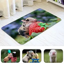 

Cute Pig pet Printed Flannel Floor Mat Bathroom Decor Carpet Non-Slip For Living Room Kitchen welcome Doormat