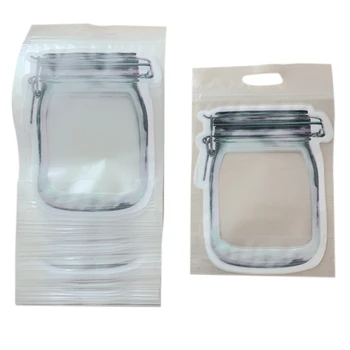 

100Pcs Bags Hand Hold White Bottle Candy Cookie Gift Packaging Bags Biscuits Wedding Decoration Bag