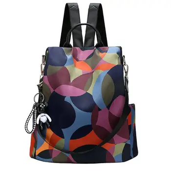 

Portable Student Geometric Print Travel Backpack Oxford Large Capacity Schoolbag