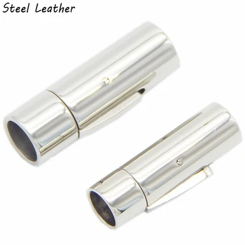 

20pcs/lot engrave logo hole:6/7/8mm Stainless Steel bayonet Clasps Bracelet Clasp DIY Accessories Leather Jewelry Making clasps