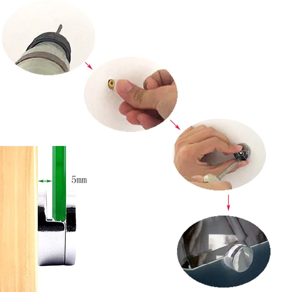 Glass Shelf Clamp Holder,Glass Fasteners 8Pcs 22mm/27mm Zinc Alloy Round Glass Clamp Bathroom Mirror Clips Holder Door Hardware