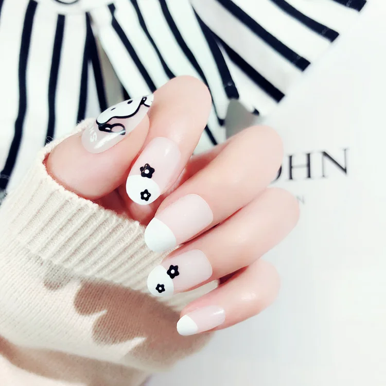 Наклейки для ногтей поддельные набор наклеек на ногти Короткие южнокорейские девчачьи серии милый щенок ногтей наконечник готового продукта накладные ногти с покрытием продукт S