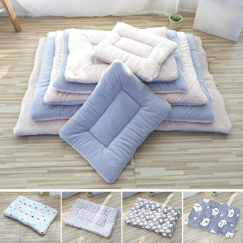 Invierno cama de perro alfombrilla de lana suave manta lavable para gatos cojín para dormir cálido perrera para perros y gatos medianos pequeños, accesorios para mascotas