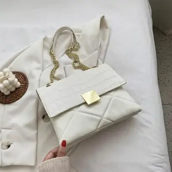 

Stone Pattern Plaid Women Shoulder Bag Design Lock Women's Handbag Chain Crossbody Bags For Women 2020 Shopping Bag bolsos mujer