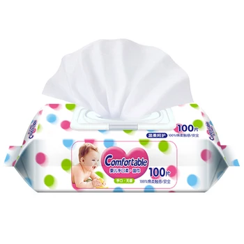 

100 Wipes/Pack Quality Spunlace Fabric Wipes Alcohol Free Wet Wipes Unscented Hand No Fluorescent Mouth Wipes