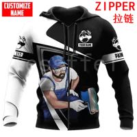 Tessffel Painter Worker 3D Printed 2022 New Fashion For Men/Women Hooded Sweatshirt Zipper Hoodies Casual Unisex Pullover P09 2