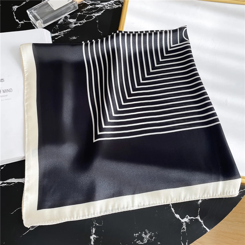 New Silk Scarf Lady Hair band Square Shawl Satin Bag Scarves Head Wrap for Women Bandana Neckerchief Female Hijab Girls Headband