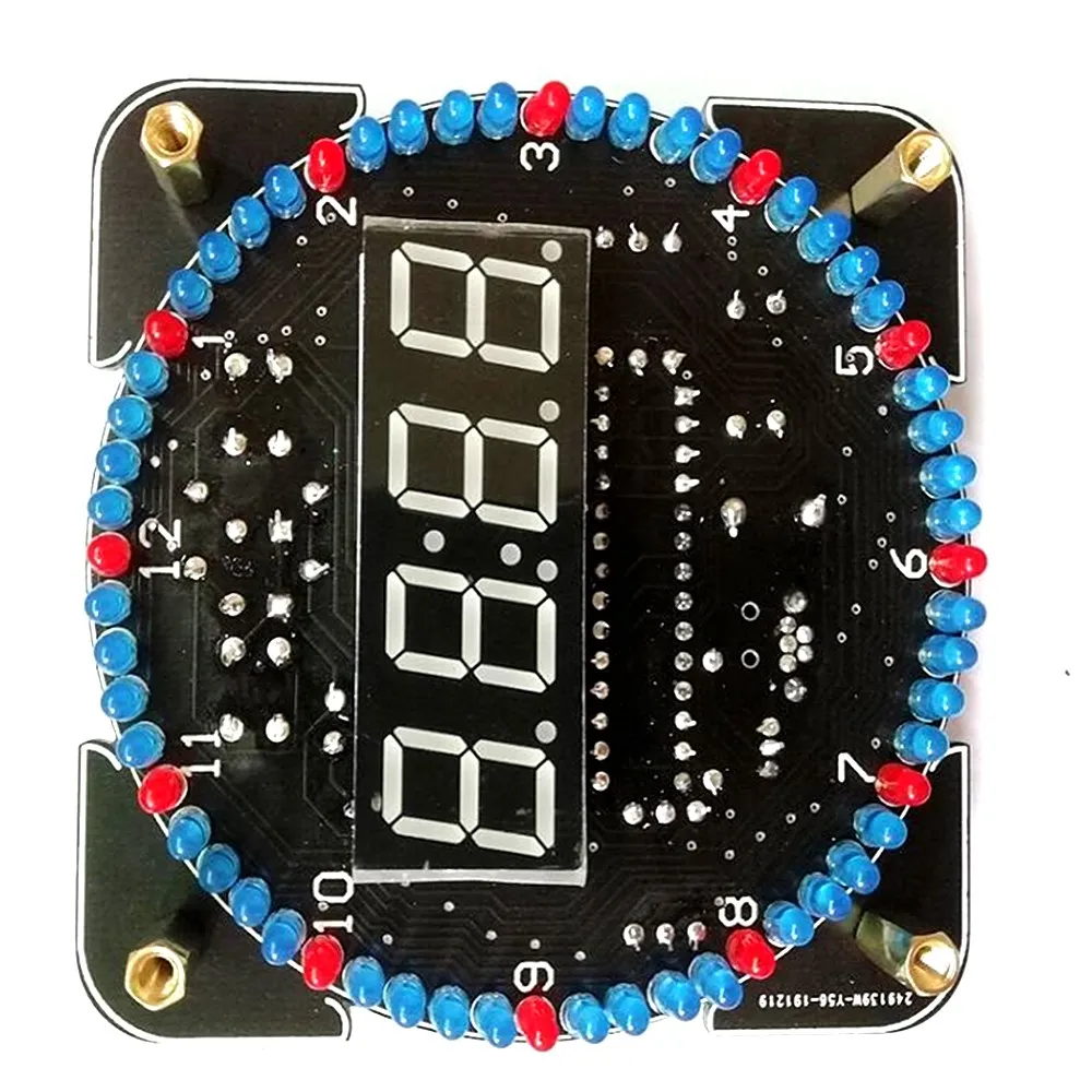 Kit D'horloge électronique Numérique à Monter Soi-même, Contrôle De La Lumière, Rotation, Affichage Numérique De La Température Et Du Temps, Ensemble D'outils Pour La Pratique Du Soudage