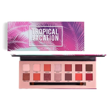 

SHOPANTS 14 Colors Eye Shadow Palette Matte Glitter High Pigment Hot In Ins Palette Eyeshadow With Brush Eyes Makeup Eyeshadow