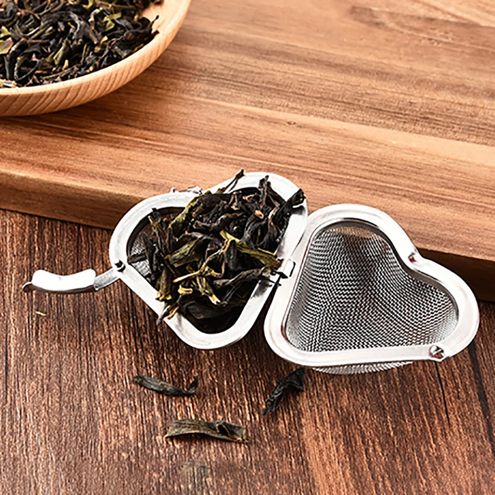 1 шт. Чай Infuser в форме сердца из нержавеющей стали сетка чайный лист сито для приправ сито для чая с цепным крюком кухонные принадлежности