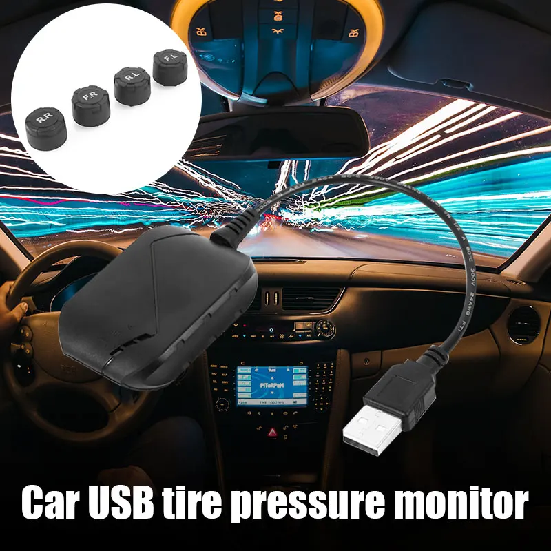 Беспроводной TPMS 4 Внешний датчик TPMS USB датчики давления в шине система мониторинга сигнализации для toyota Car TMPS универсальный для Android