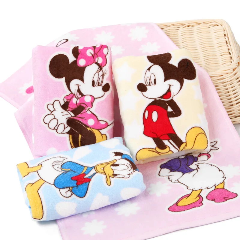  Disney Cartoon Print Child Face Towel 100% Cotton Soft Children Hand Towel 25*50cm Gift Boxes Drops
