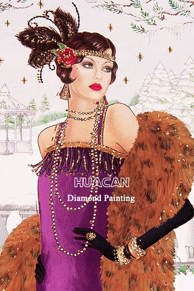 Huacan Diamond Painting Full Drill 5d Beauty Decor For Home Mosaic Girl Diamond Art Embroidery Lady Diamond Art - Цвет: AP9976