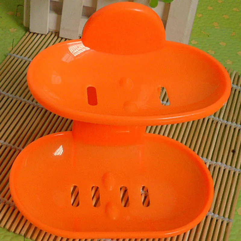 Bathroom Double-layer Soap Dish With Drain Hole Punch-free Soap Holder With Suction Cup Household Detachable Soap Dish