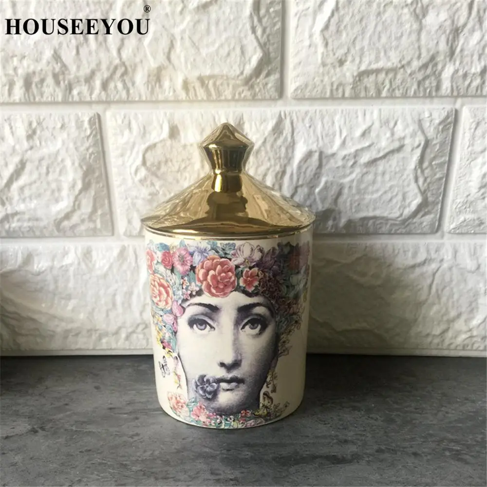 4 Подсвечник Fornasetti, ручной работы, кувшин для свечей, ретро, Lina, для хранения лица, керамический, для украшения дома, ювелирное изделие, коробка для хранения - Color: 4