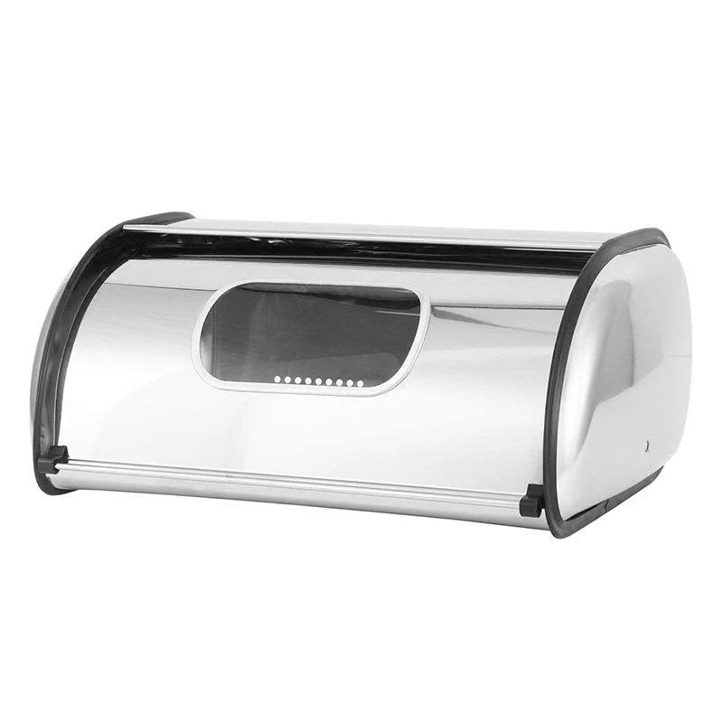 

Aluminum Alloy Bread Storage Box Kitchen Food Breakfast Storage Container Gift 38x28x18Cm