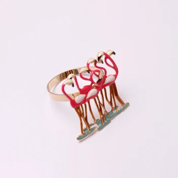 

8pcs/lot Classic pink bird napkin buckle metal plating napkin ring ring stand wedding holiday party table decoration