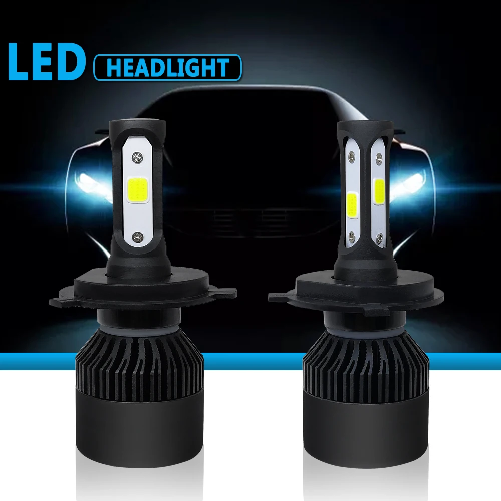 TSlight комплект автомобильных фар S2 черный 36 Вт 6000 К светодиодный фонарь 4000лм H1 H4 H7 H11 9005 9006 12 В Автомобильный Универсальный налобный фонарь