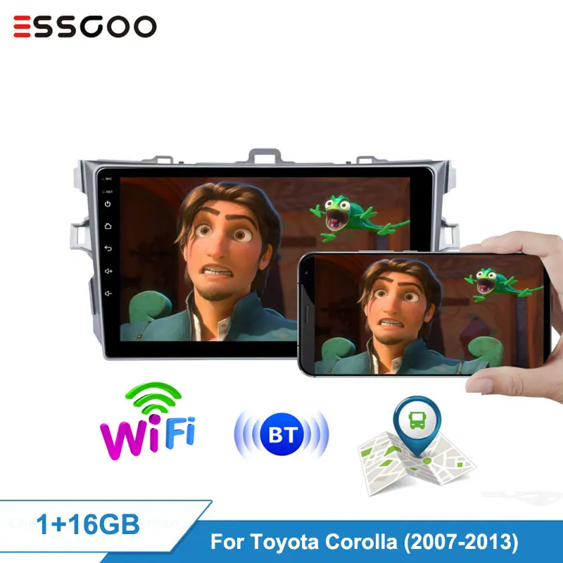 Essgoo 9 ''2din Android Автомобильная магнитола с gps навигацией Авторадио Мультимедиа BT Wifi камера заднего вида для Toyota Corolla 2007-2013