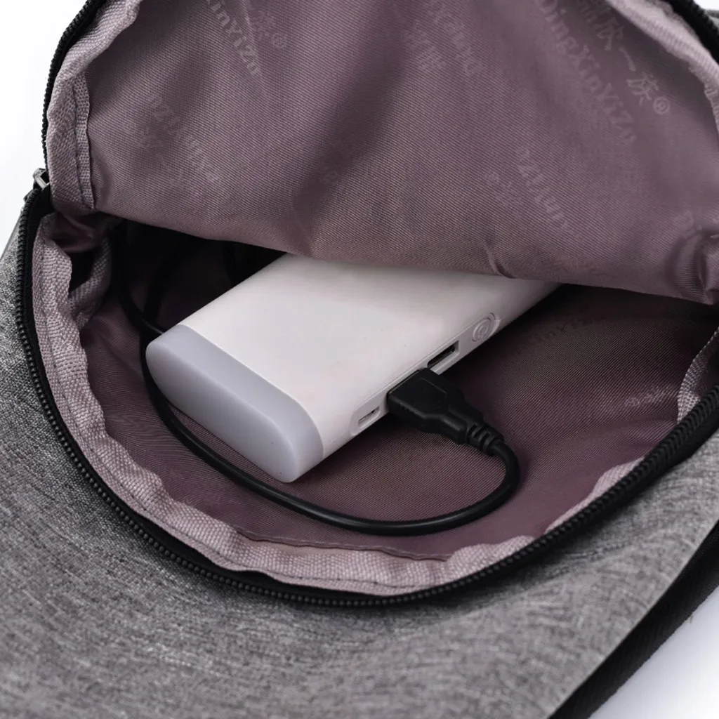 Унисекс Мода Простой стиль USB открытый большой емкости нагрудная сумка из текстиля сумка на плечо простая сумка через плечо Bolsa# Zer