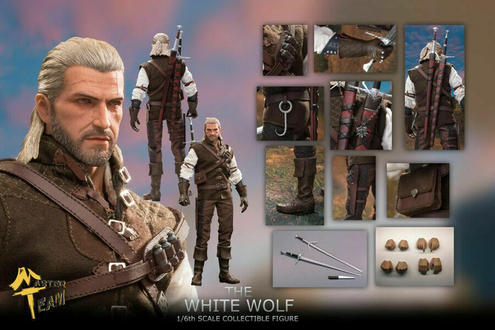 

MTTOYS 1/6 Scale The White Wolf Geralt of Rivia Male Action Figure Model Whole Set Doll for Collection Toys Gift