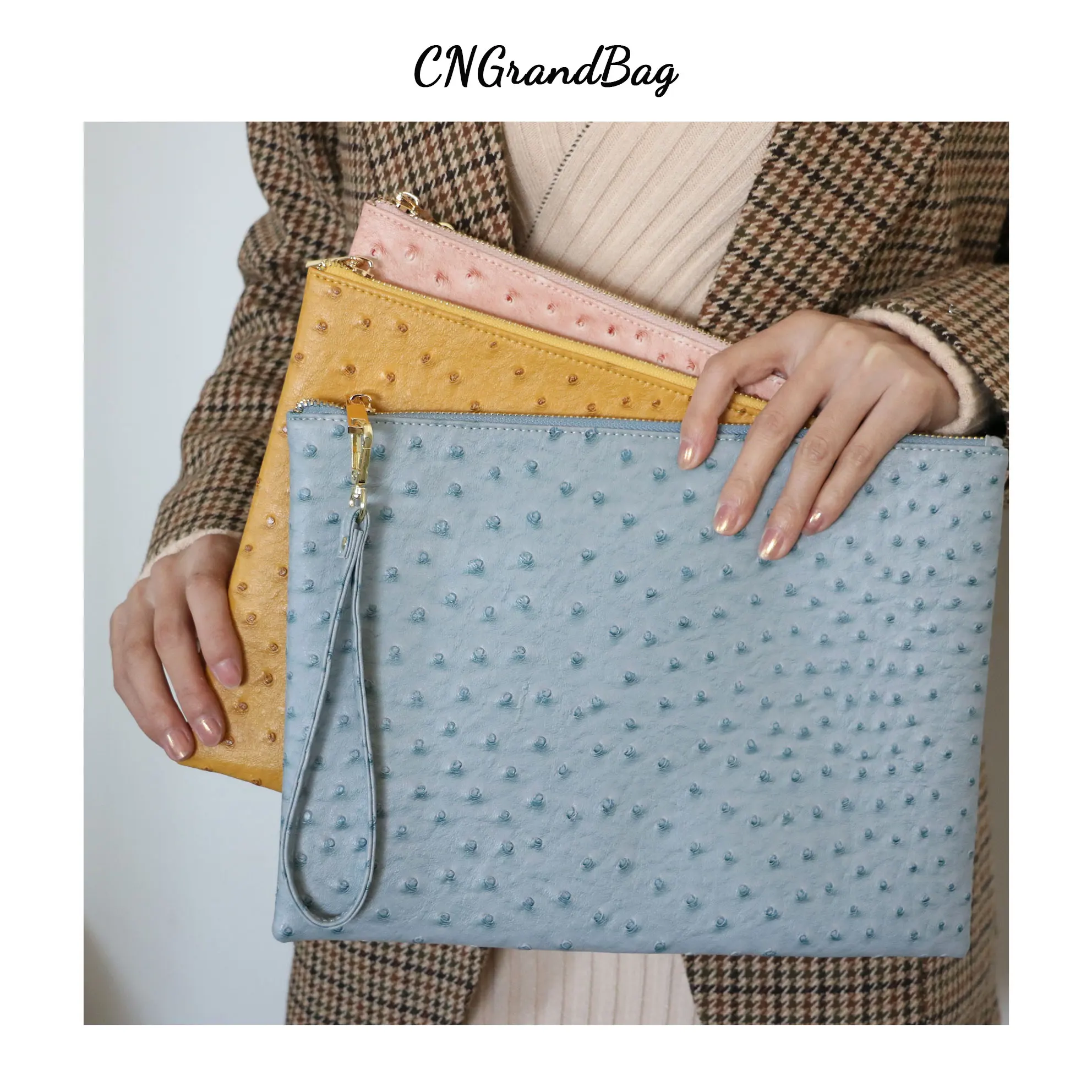 Сумка-клатч унисекс из искусственной кожи с надписью Страус |