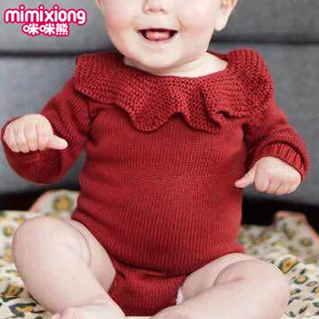 

INS Hot Models Girls Knitted Baby Bodysuit Romper Hot Selling