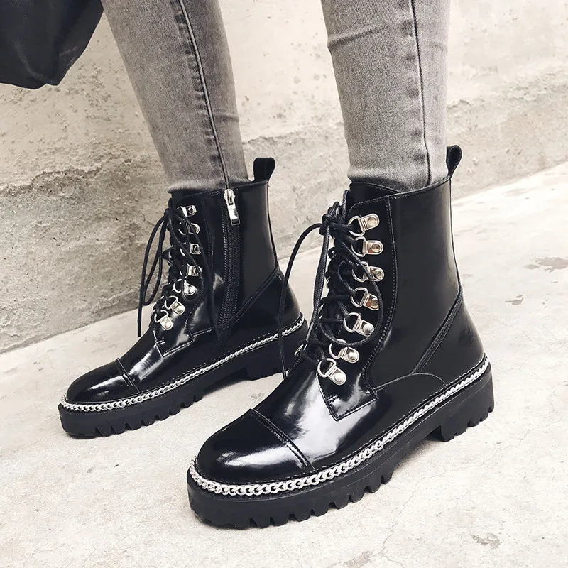 Smirnova Newest suede leather ankle boots women lace up round toe autumn Motorcycle Boots fashion low heel shoes woman