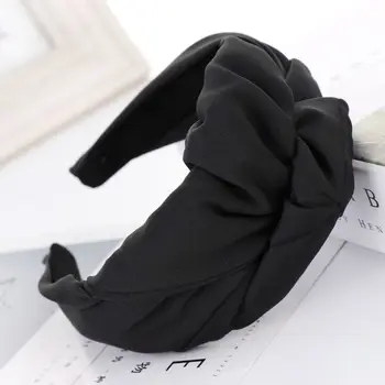 

Wide Head Band Hairband Headwear Turban Solid Color Retro Cross Cloth Women Girls Casual T4MB