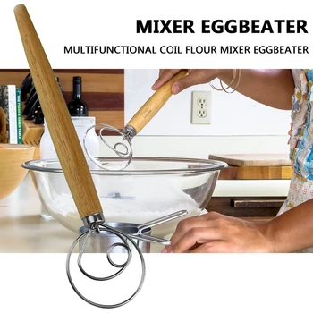 

Stainless Steel Dough Whisk Blender Cake Bread Pastry Dough Mixer Stick