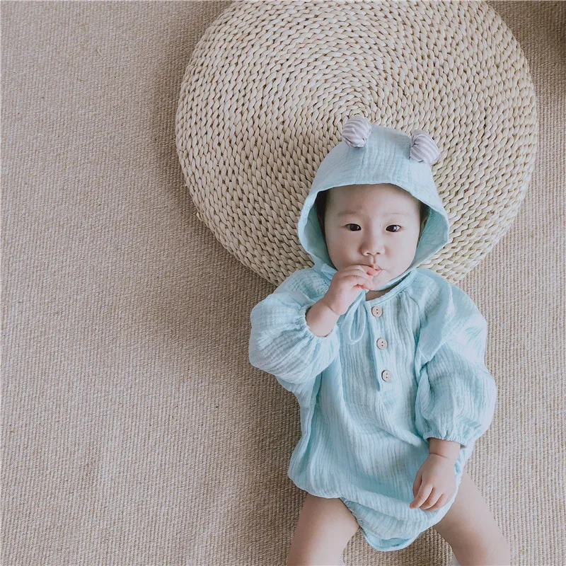 2019 новый осенний Детский костюм с капюшоном для ползания комбинезон с рисунком кролика для мальчиков и девочек