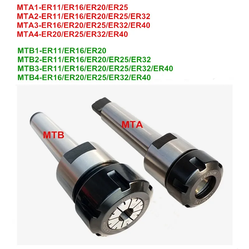 1Pc Mtb/Mta/Mt1/Mt2/Mt3/Mt4 Cono Morse Er11/Er16/Er20/Er25/Er32/Er40 Collet Chuck Holder Cnc Strumento Di Supporto Del Morsetto