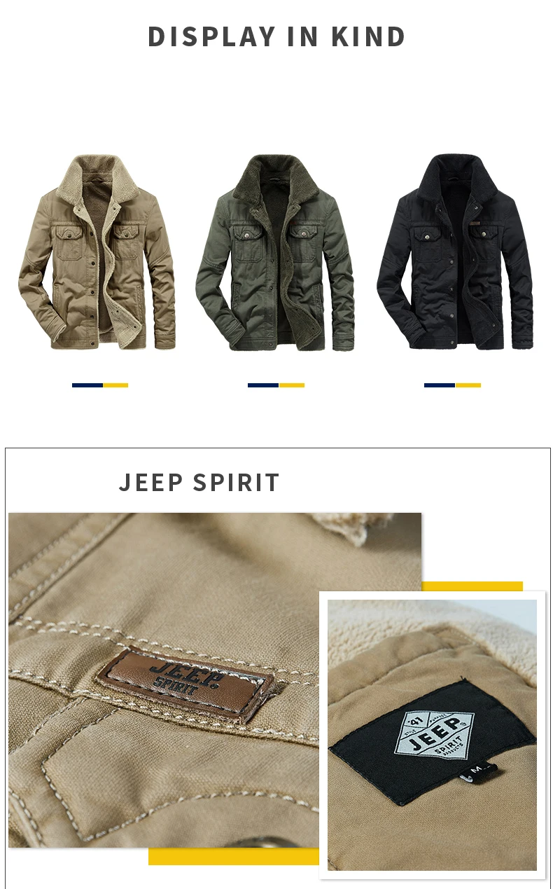 JEEP SPIRIT/Высококачественная зимняя куртка для мужчин, Толстая теплая шерстяная ветровка с подкладкой, зимнее пальто для мужчин, плюс размер, M-4XL, Брендовая верхняя одежда для мужчин