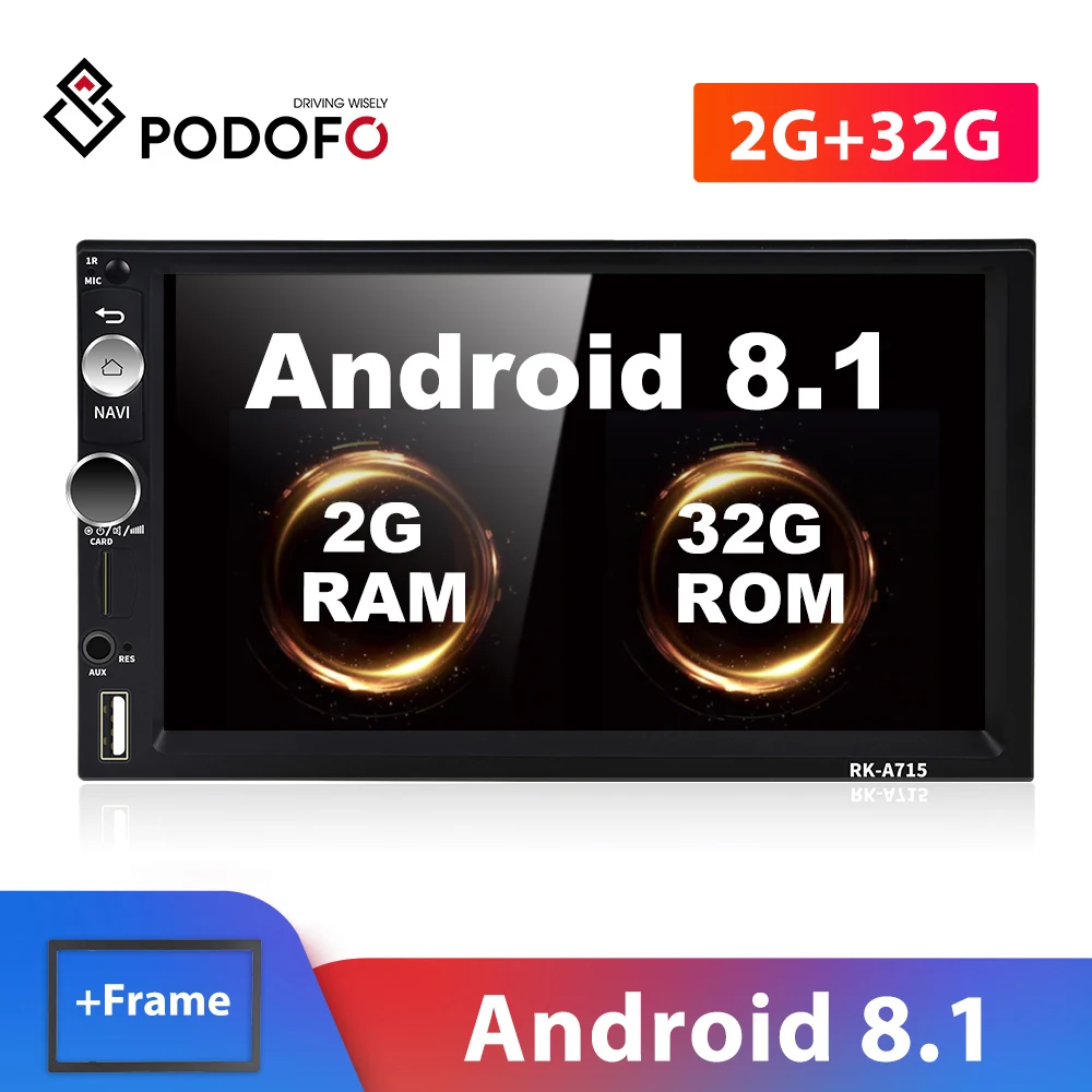 Podofo 2Din автомобильное радио 7 дюймов Android GPS навигация WiFi авто Bluetooth видео MP5 плеер Поддержка камеры заднего