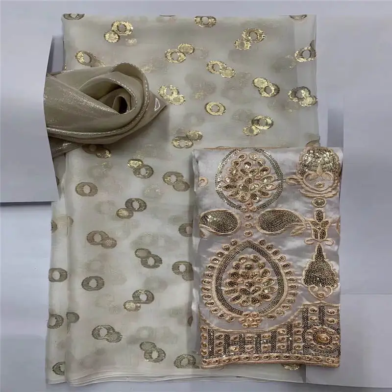 2+3.6+2 Yards Three-Piece Suit Silk Fabric 2022 High Quality Embroidery Printing Silk Fabric For Sewing Textile Material.N19 
