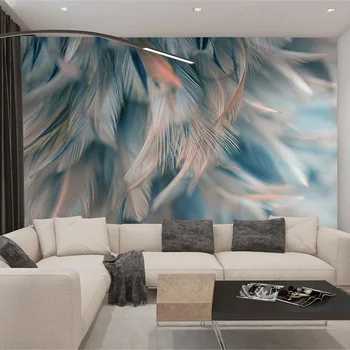 

Custom Mural Wallpaper 3D Color Feather Fresco Living Room Bedroom Home Decor Backdrop Wall Painting Modern Art Papel De Parede